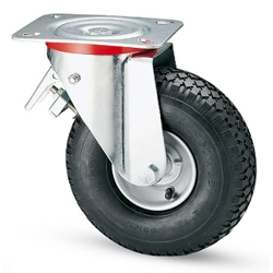 vendita online Ruota avo pneumatica diam.260x85 con piastra girevole e freno art.54bis Ruote carrelli ad alta portata Avo